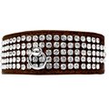 Mirage Pet Products 5 Row Rhinestone Designer Croc Dog CollarChocolate Size 18 82-24-CHC18